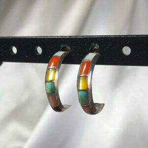 Vintage Southwestern Style 925 Sterling Silver Earrings